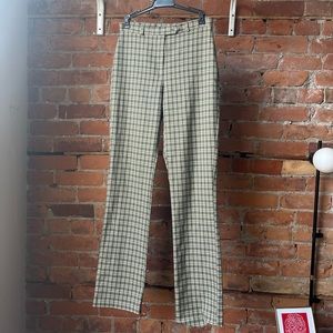 High waisted plaid trousers - long